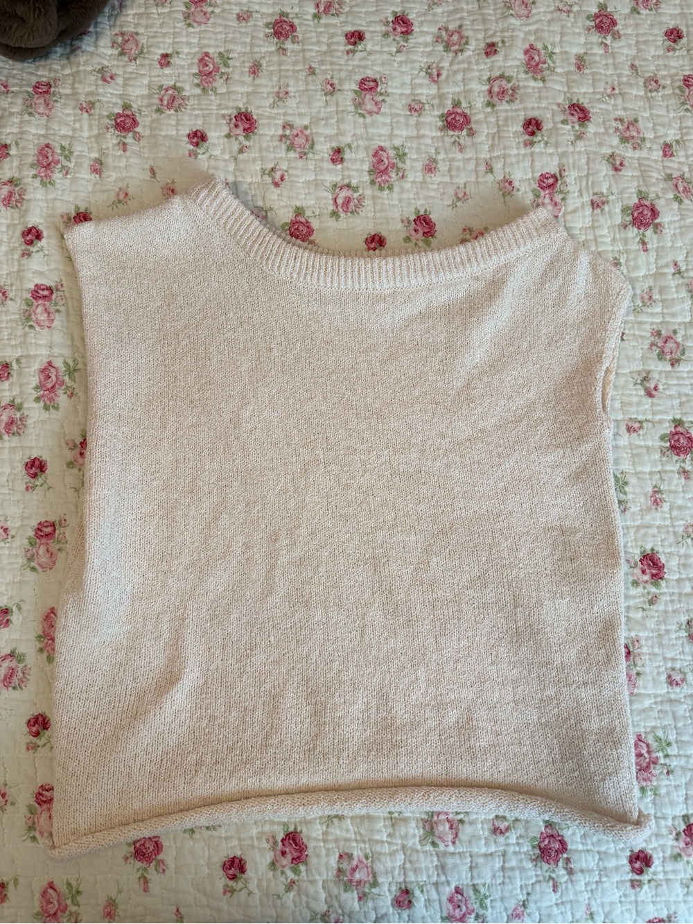 Bronze Snake Cream knit off the shoulder top size S/M